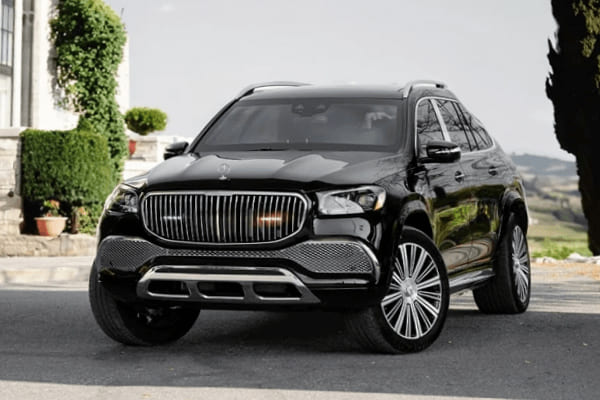 Mercedes-Maybach GLS parked in front of a building